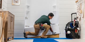 Bath Fitter contractor remodeling bathroom