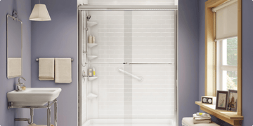 Purple bathroom remodel